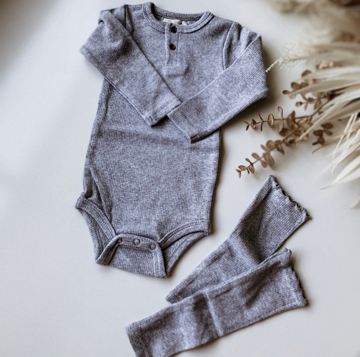 Marble Grey Bodysuit | Size 1